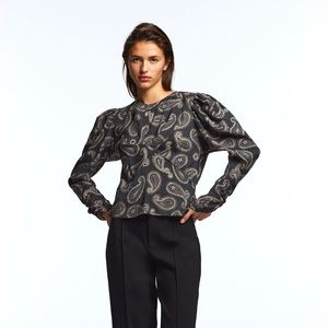 Zara Gray Printed Top Size M